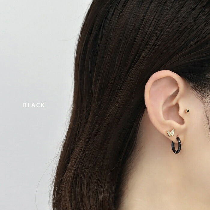 b281-9 ボディピアス 軟骨ピアス セグメントリング 18G 金属アレルギー対応 金属アレルギー サージカルステンレス つけっぱなし ワンタッチ レディース 女性 大人 仕事 オフィス きれい かわいい シンプル ホワイト ピンク イエロー ブルー ブラック 普段使い