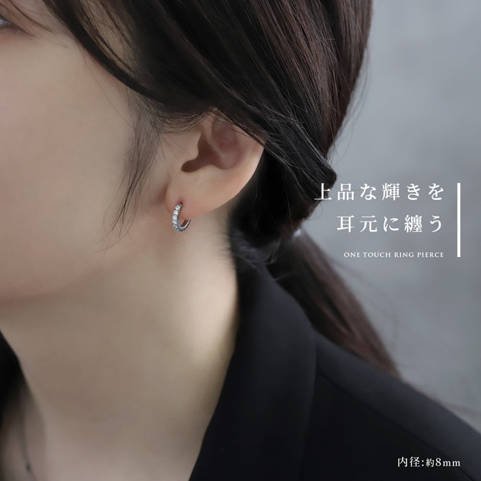 ch-149 軟骨ピアス 14G 16G 18G ボディピアス つけっぱなし ジュエル ステンレス ビジュー ワンタッチ フープ リング 金属アレルギー対応 片耳用