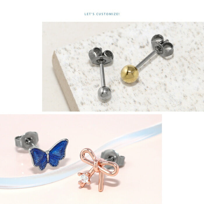 ★cus-3 カスタムピアスパーツ ボディピアス 軟骨ピアス コンバーター サージカルステンレス 金属アレルギー 金属アレルギー対応 つけっぱなし 16G 20G ピアス スタッドピアス キャッチ シンプル シルバー 大人 セカンドピアス カスタム ステンレス レディース メンズ 片耳用