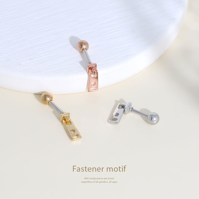 d-082 軟骨ピアス 16G ボディピアス ファスナー ジッパー チャック 個性的 個性派 ストレートバーベル ピアス サージカルステンレス 片耳用