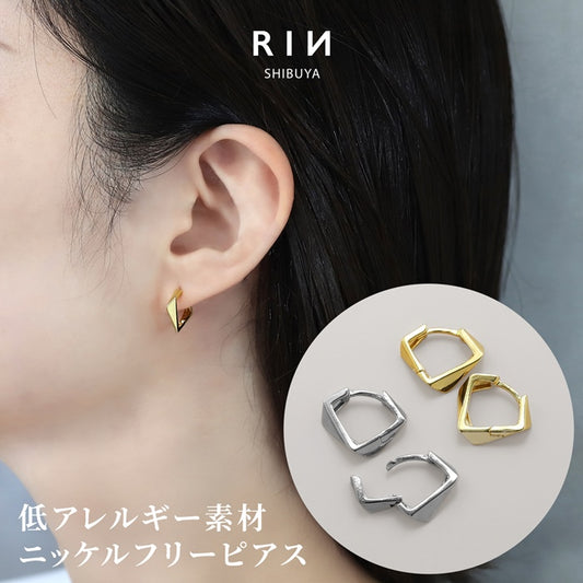 fp-003 ピアス キャッチレス フープピアス リングピアス 金属アレルギー ニッケルフリー 18kコーティング レディース シルバー ゴールド おしゃれ かわいい 落ちない 小ぶり シンプル 小さい リング ワンタッチ リング 上品 きれいめ 華奢 耳たぶ hoopピアス 【両耳用・2個売り】