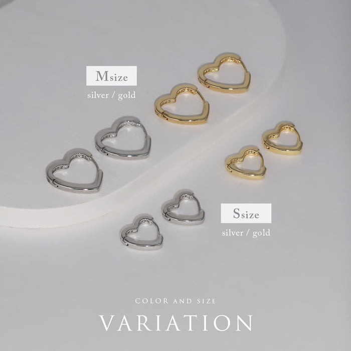 ★fp-131 ピアス 金属アレルギー ハート はーと フープピアス 18k 18金 レディース シンプル シルバー ゴールド キャッチレス つけっぱなし かわいい セカンドピアス 普段使い キュービックジルコニア セット 【両耳用・2個売り】