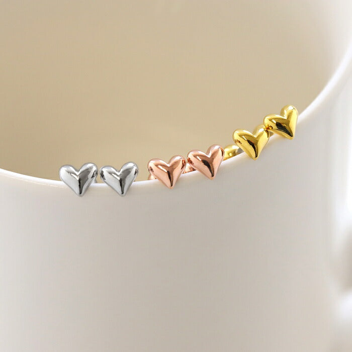 fp-141 ピアス 金属アレルギー 金属アレルギー対応 つけっぱなし サージカルステンレス レディース 女性 大人 キレイ おしゃれ かわいい シンプル 小さめ 小ぶり 上品 ハート シルバー ゴールド ピンクゴールド 耳 両耳用 普段使い 【両耳用・2個売り】