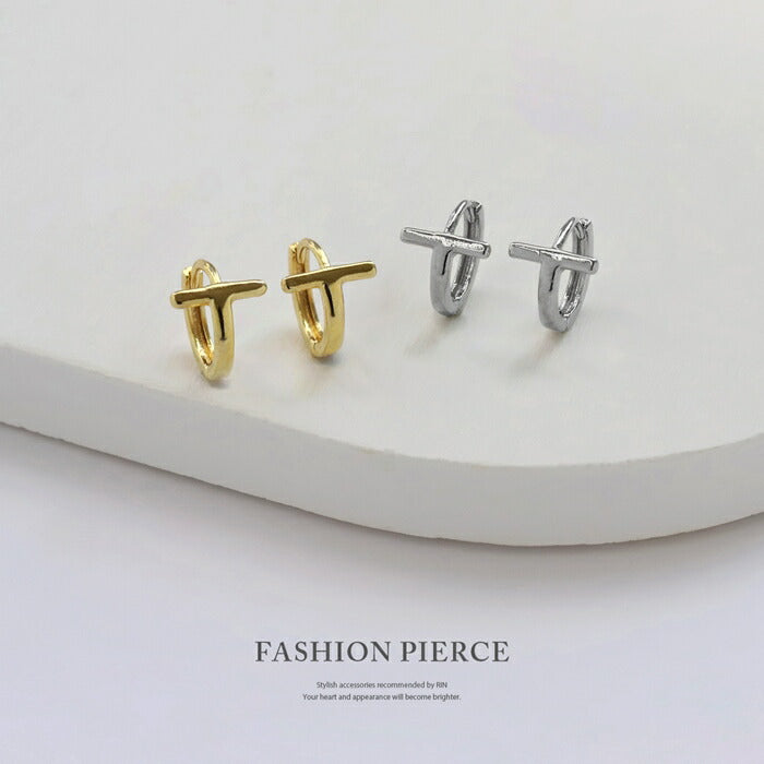 fp-144 ピアス 18K 金属アレルギー 低アレルギー ニッケルフリー つけっぱなし真鍮 ロジウム リング フープ セグメントリング レディース 女性 大人 キレイ おしゃれ かわいい シンプル 小ぶり 上品 シルバー ゴールド デイリー 耳 普段使い 【両耳用・2個売り】