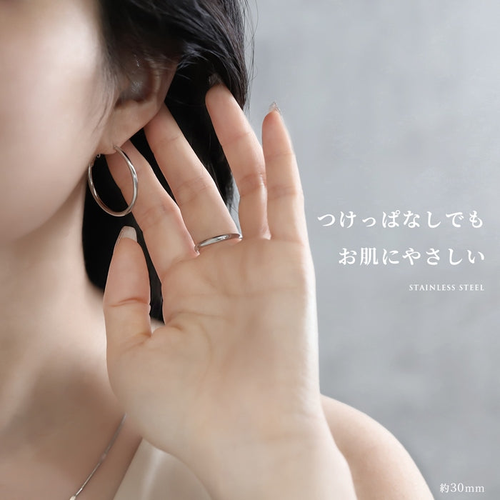 fp-161 ピアス アクセサリー ステンレス フープ 大ぶり キャッチレス シンプル フープピアス ファッションピアス 『両耳用・2個売り』