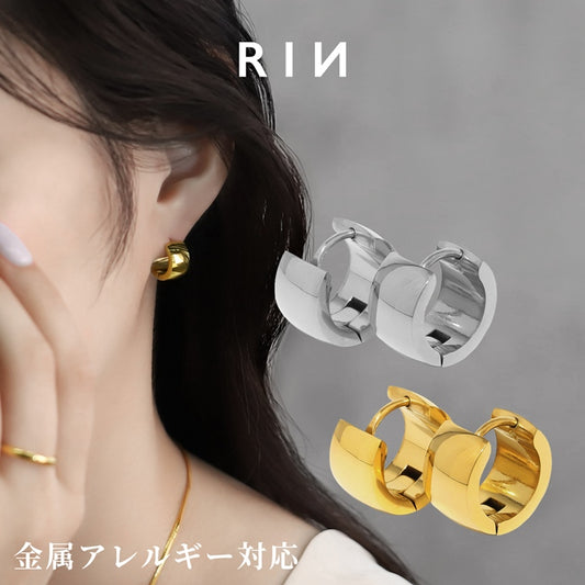 fp-163 ピアス ワンタッチ ステンレス シンプル 使いやすい オフィス フープピアス ファッションピアス 『両耳用・2個売り』