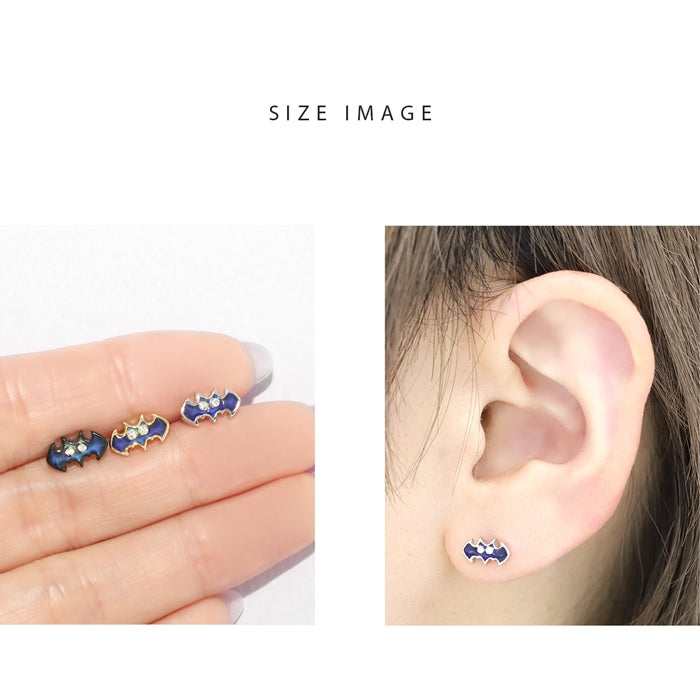 h1132-264 軟骨ピアス 14G ボディピアス かわいい キャッチ チャーム サージカルステンレス 金属アレルギー対応 動物 アニマル こうもり 蝙蝠 ポップ バット おしゃれ ハロウィン ファーストピアス セカンドピアス メンズ 軟骨 ピアス ボディーピアス