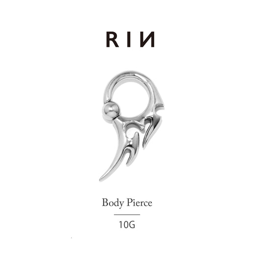 h1132-267-10g【全品送料無料】 ボディピアス キャッチ 10G リング 軟骨ピアス かわいい サージカルステンレス 金属ステンレス対応 キャプティブ ビーズリング  トライバル 変形 CBR ラージゲージ 10ゲージ 軟骨 ピアス メンズ 大きめ 太め ボディーピアス