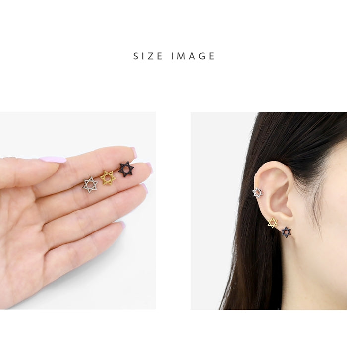 j1181-111【全品送料無料】 ボディピアス 16G 軟骨ピアス 16G 軟骨0907 六芒星 ヘキサグラム スター 星 star ボディピアス ボディーピアス ピアス ユニセックス メンズ レディース 軟骨 スタイリッシュ 16ゲージ「BP」「NAN」