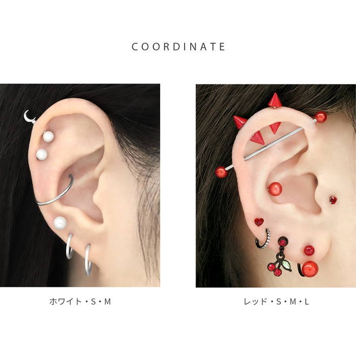 j1182-102 ボディピアス キャッチ 18G 16G チャーム 軟骨ピアス 舌ピアス へそピアス パール かわいい パーツ カスタマイズ 軟骨用 ピアスキャッチ ピアスパーツ ネジ式 へそぴ へそピ ヘソピ 舌ピ ラブレット 軟骨 ピアス ボディーピアス