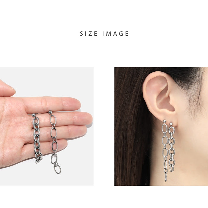 j3413-23 ボディピアス 16G 軟骨ピアス サージカルステンレス チェーン 鎖 金属アレルギー対応 重厚感 パンクファッション おしゃれ クール スタイリッシュ 存在感 chain くさり かわいい かっこいい メンズ メタル 軟骨 ピアス なんこつぴあす 片耳用