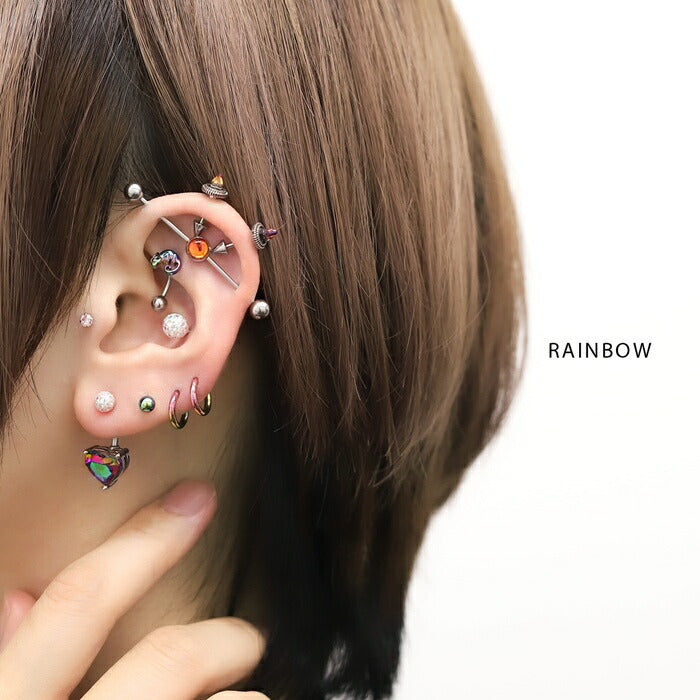 j3413-33 へそピアス シンプル ボディピアス 軟骨ピアス 14G ハート ヘソピアス サージカルステンレス 金属アレルギー対応 金属アレルギー ジュエル ファーストピアス セカンドピアス バナナバーベル つけっぱなし かわいい 片耳用 ヘソピ へそぴ へそピ