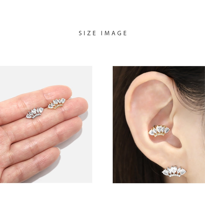 j3413-6【全品送料無料】 軟骨ピアス 16G ボディピアス かわいい ジュエル 王冠 ハート イヤーフィット 16ゲージ ボディーピアス 軟骨 ピアス ボディピ ストレートバーベル サージカルステンレス セカンドピアス 耳 ボディピアス専門店 おしゃれ 可愛い りん