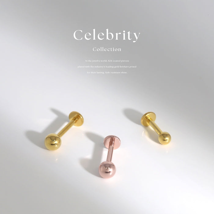 lab-j 【24K 金属アレルギー対応】ボディピアス 24K 24金 コーティング 18G 16G 14G つけっぱなし 引っかからない ゴールド ピンクゴールド ラブレット トラガス 金属アレルギー対応 耳たぶ ヘリックス ラブレットスタッド 軟骨ピアス ボディーピアス 本物 日本製 片耳用