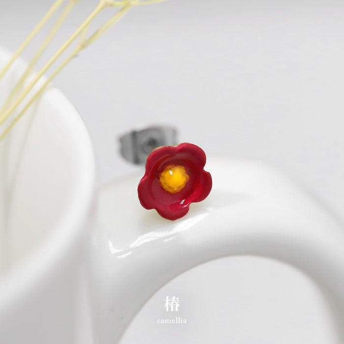 mmj-012 ピアス レディース 花 金木犀 椿 フラワー かわいい 華やか 個性的 スタッドピアス 20代 30代 40代 片耳用