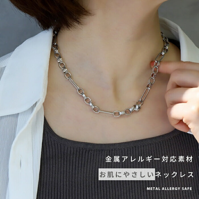 nec-101 ネックレス チェーン チェーンネックレス レディース チタン ペーパーチェーン 金属アレルギー シルバー ゴールド シンプル アジャスター アジャスター付き 42.5cm アクセサリー 普段使い 贈り物 チェーンだけ チェーンのみ 凛