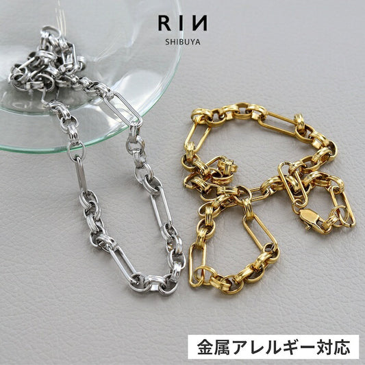 nec-101 ネックレス チェーン チェーンネックレス レディース チタン ペーパーチェーン 金属アレルギー シルバー ゴールド シンプル アジャスター アジャスター付き 42.5cm アクセサリー 普段使い 贈り物 チェーンだけ チェーンのみ 凛