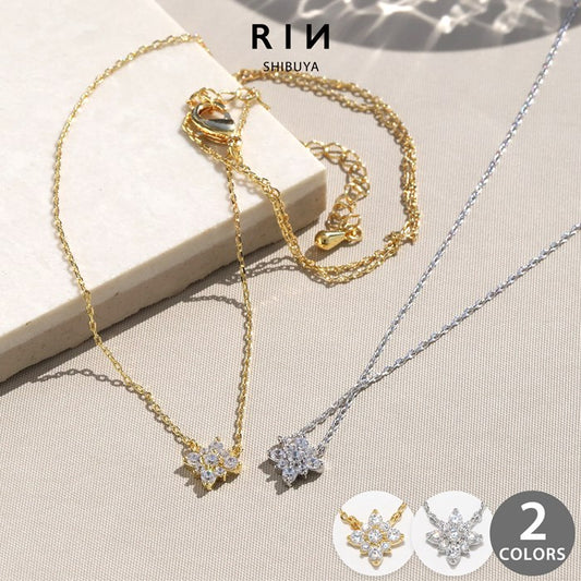 nec-108 ネックレス チェーン チェーンネックレス レディース アズキチェーン 金属アレルギー ペンダント シルバー ゴールド 18k 40cm シンプル カニカン アクセサリー 普段使い キュービックジルコニア アジャスター アジャスター付き ジュエル 凛