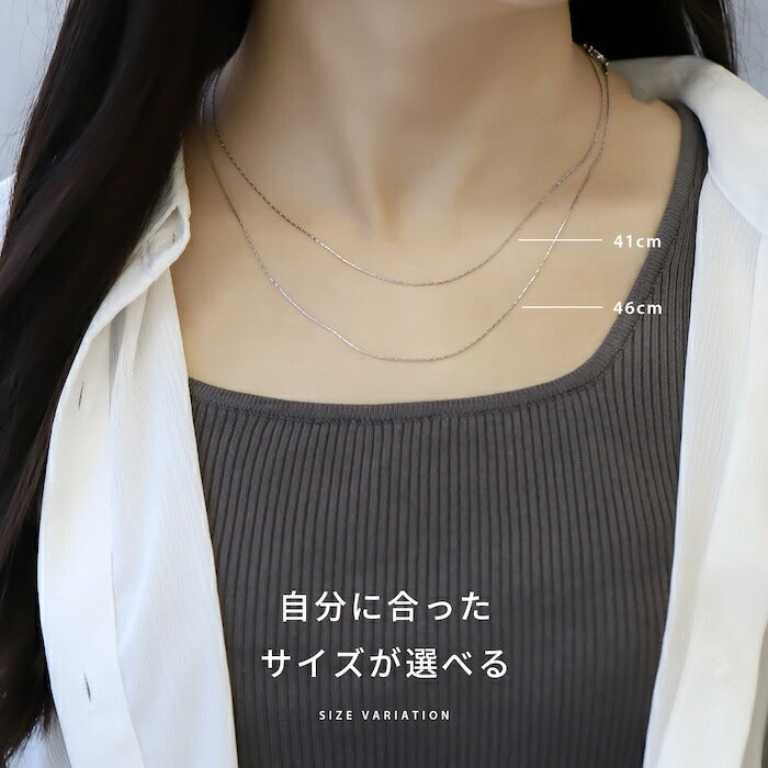 nec-118 ネックレス チェーンネックレス サージカルステンレス スエッジチェーン 金属アレルギー 金属アレルギー対応 つけっぱなし チェーンのみ 大人 レディース シンプル かわいい シルバー ゴールド 41cm 46cm 普段使い IPコーティング 凛