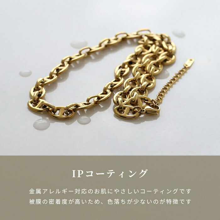 nec-122 ネックレス チェーンネックレス アジャスター サージカルステンレス アンカーチェーン 金属アレルギー 金属アレルギー対応 つけっぱなし 変色しない 隙間 大人 レディース シンプル かわいい シルバー ゴールド 46.5cm IPコーティング 普段使い 凛
