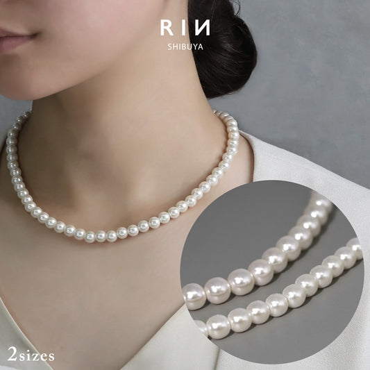 nec-27 パールネックレス ネックレス パール レディース シンプル 6mm 7mm アクセサリー アジャスター カニカン アクリル かわいい おしゃれ 大人 上品 フォーマル 冠婚葬祭 オケージョン 凛