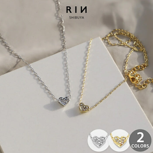 nec-98 ネックレス チェーン チェーンネックレス レディース ハート あずきチェーン シルバー ゴールド シンプル 18k 18金 k18 アジャスター アジャスター付き 39cm アクセサリー 短め ショート 普段使い 贈り物 凛