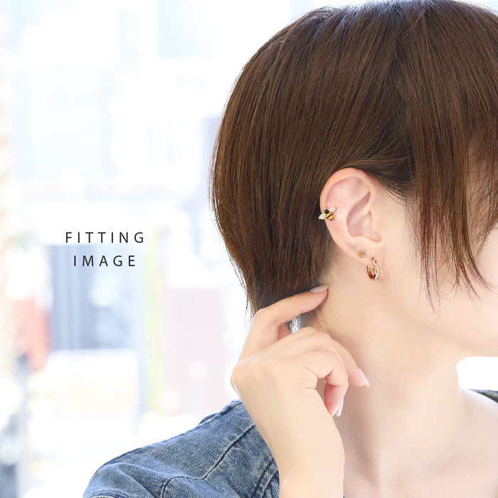 r1f-150-14 軟骨ピアス 16G ボディピアス かわいい キャッチ チャーム サージカルステンレス 金属アレルギー対応 蜂 はち ハニー 昆虫 動物 アニマル キラキラ おしゃれ ストレートバーベル ファーストピアス セカンドピアス メンズ 軟骨 ピアス ボディーピアス