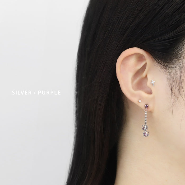 r2f-474-15-14g-sv【全品送料無料】 軟骨ピアス 14G 16G ボディピアス かわいい キャッチ チャーム サージカルステンレス 金属アレルギー対応 クラウン ピアス 王冠  バーベル ボディピ ストレートバーベル トラガス 軟骨用ス ロング ゴールド シルバー チェーン メンズ