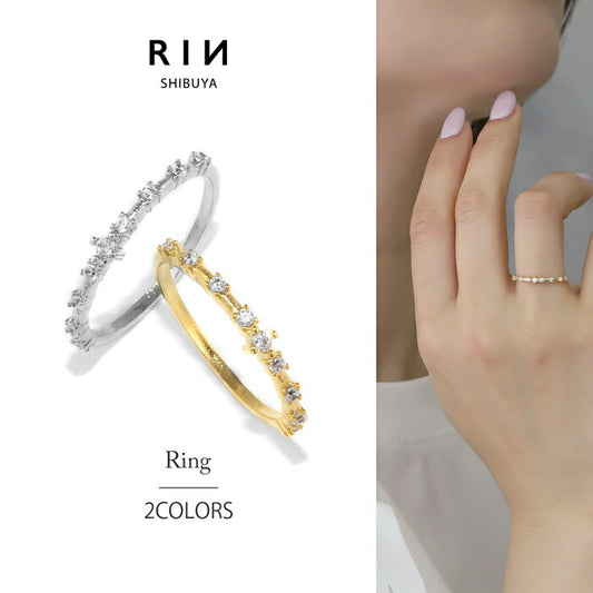 ring-95 リング 指輪 ゆびわ レディース ストーンリング シルバー ゴールド シンプル 18k 18金 5号 9号 11号 金属アレルギー 重ね付け 重ねづけ ロジウムコーティング ファッションリング ゴールドリング シルバーリング 大人 細い 凛