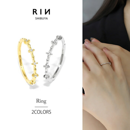ring-98 指輪 リング 16K 5号 9号 11号 13号 真鍮 低アレルギー ロジウム レディース 女性 大人 仕事 オフィス きれい かわいい おしゃれ キラキラ エレガンス シンプル 細め 上品 シルバー ゴールド 普段使い 凛