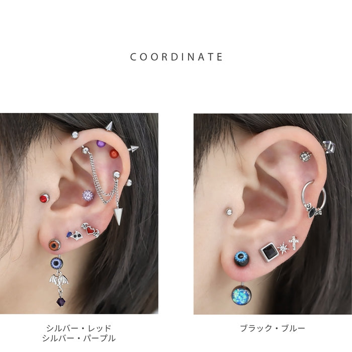 s2f-113-146 ボディピアス キャッチ 18G 14G 16G 12G 軟骨ピアス 舌ピアス へそピアス かわいい  目玉 目 カスタマイズ ボディーピアス ボディピ ボディ かわいい ハロウィン カスタム ピアスキャッチ パーツ ラブレット ネジ式 軟骨 ピアス ボディーピアス
