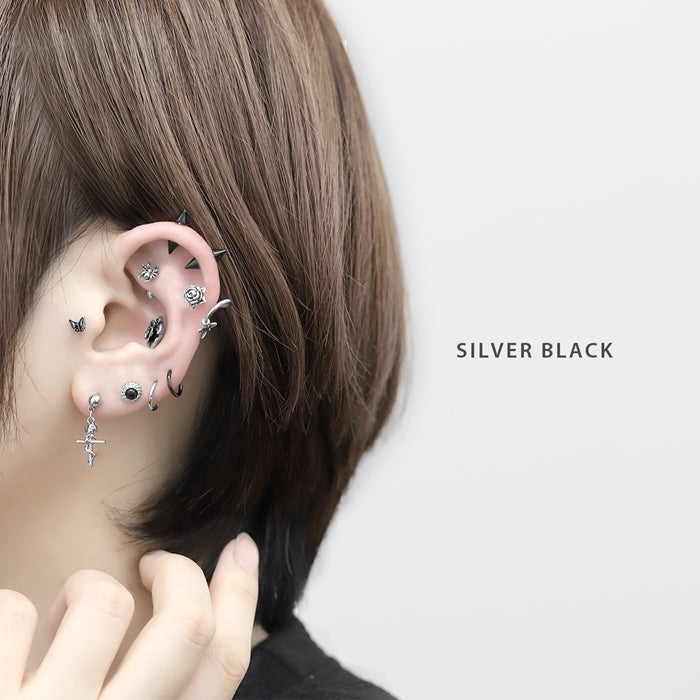 s2f-33-37-gd 軟骨ピアス 14G 16G ボディピアス かわいい キャッチ チャーム ストレートバーベル ファーストピアス サージカルステンレス 金属アレルギー対応 メンズ レディース セカンドピアス シルバー ゴールド ボディーピアス 片耳用 凛 RIN