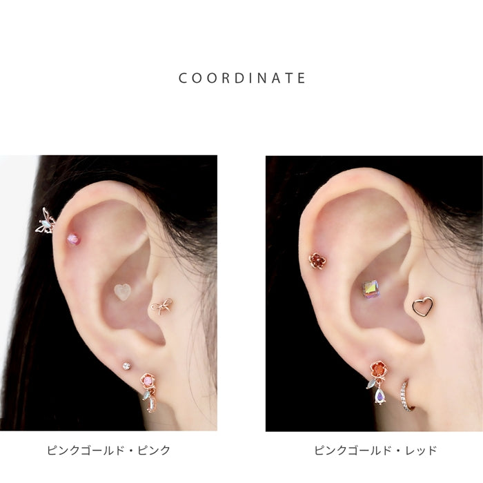 t1501-182 軟骨ピアス かわいい 16G ボディピアス 三日月 クレセント ムーン ジルコニア キラキラ ストレートバーベル ピアス サージカルステンレス 片耳用
