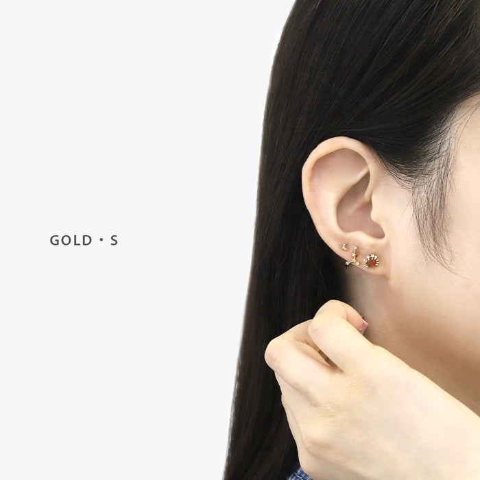 t1501-182 軟骨ピアス かわいい 16G ボディピアス 三日月 クレセント ムーン ジルコニア キラキラ ストレートバーベル ピアス サージカルステンレス 片耳用