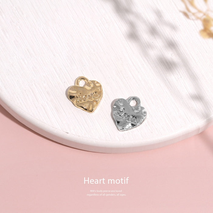 t8262-166【全品送料無料】 軟骨ピアス 14G 16G 18G ボディピアス かわいい チャーム サージカルステンレス 金属アレルギー対応 ハート 叩き仕上げ プレート カスタム パーツ アレンジ ピアス 片耳用 軟骨 ピアス ボディーピアス