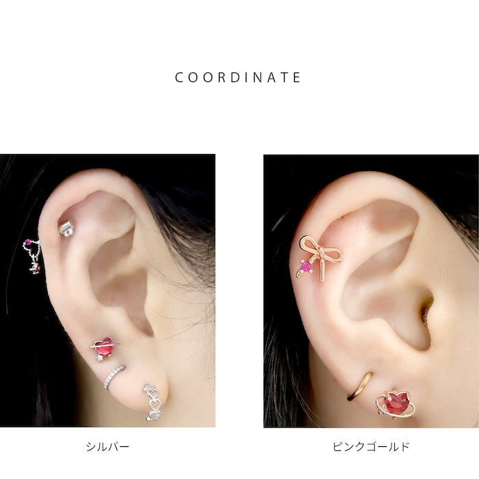 t9192-040【全品送料無料】 軟骨ピアス 16G ボディピアス かわいい キャッチ チャーム サージカルステンレス 金属アレルギー対応 つけっぱなし 惑星 ハート プラネット ストレートバーベル セカンドピアス ヘリックス 軟骨 ピアス ボディーピアス
