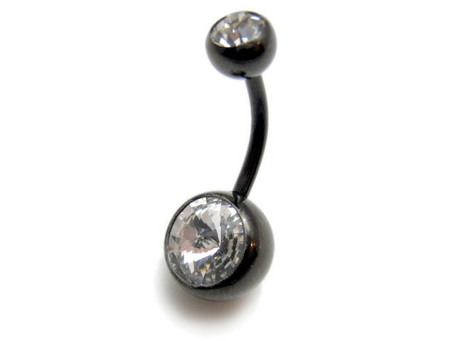 【廃盤】 へそピアス かわいい 14G へそピアス0016 ネイブル ブラック 黒ヘソピアス ヘソピ へそぴあす へそぴ ボディピアス ボディーピアス ボディピ ピアス「BP」「HSP」 ボディピ へそピ バナナバーベル バーベルピアス サージカルステンレス ステンレス カーブドバーベル