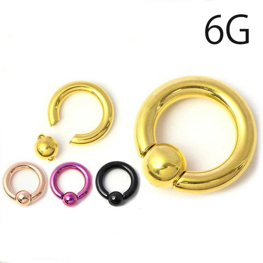 【全品送料無料】 ボディピアス 6G リングピアス キャプティブビーズリング CBR ボディピ ボディーピアス 軟骨ピアス ボディピ ピアス ラージゲージ ステンレス メンズ 大きめ 太め