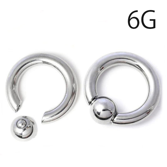 【全品送料無料】 ボディピアス 6G リングピアス キャプティブビーズリング CBR シルバー メンズ ステンレス ノンアレルギー ボディーピアス ボディピ ピアス ラージゲージ 大きめ 太め