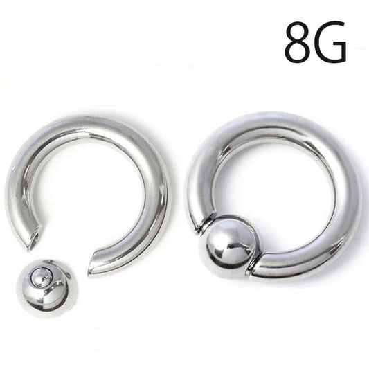 【全品送料無料】 ボディピアス 8G リングピアス キャプティブビーズリング CBR シルバー メンズ ステンレス ノンアレルギー ボディーピアス ボディピ ピアス ラージゲージ 大きめ 太め
