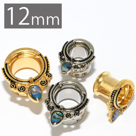 【全品送料無料】 ボディピアス 軟骨ピアス 12mm  サージカルステンレス 金属アレルギー対応トンネル ダブルフレア ダブルフレアアイレット シェル 12mm プラグ ホール 片耳用 ピアス