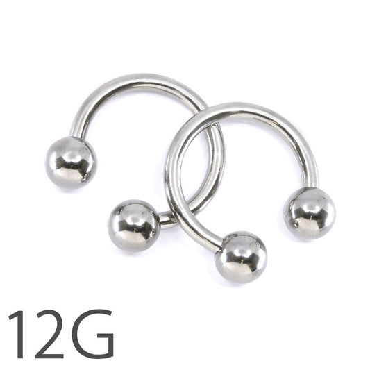 【全品送料無料】 ボディピアス 12G 軟骨ピアス ラージゲージ 10ゲージ サーキュラーバーベル サージカルステンレス 耳 「BP」