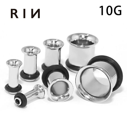 【全品送料無料】 10G シングルフレアアイレット シルバー ボディピアス ボディーピアス ボディピ ピアス ラージゲージ 拡張 プラグ ホールトゥ