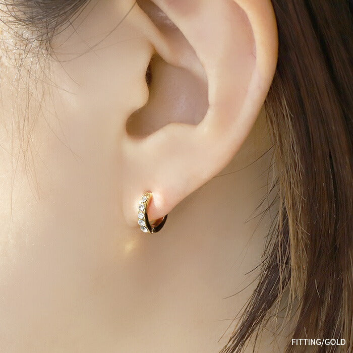 fp-073 ピアス 18k 18金 金属アレルギー フープ リング つけっぱなし キャッチレス ワンタッチ ニッケルフリー 18kコーティング レディース セカンドピアス シンプル キラキラ シルバー ゴールド 大人 上品 かわいい きれいめ 耳たぶ 【両耳用・2個売り】