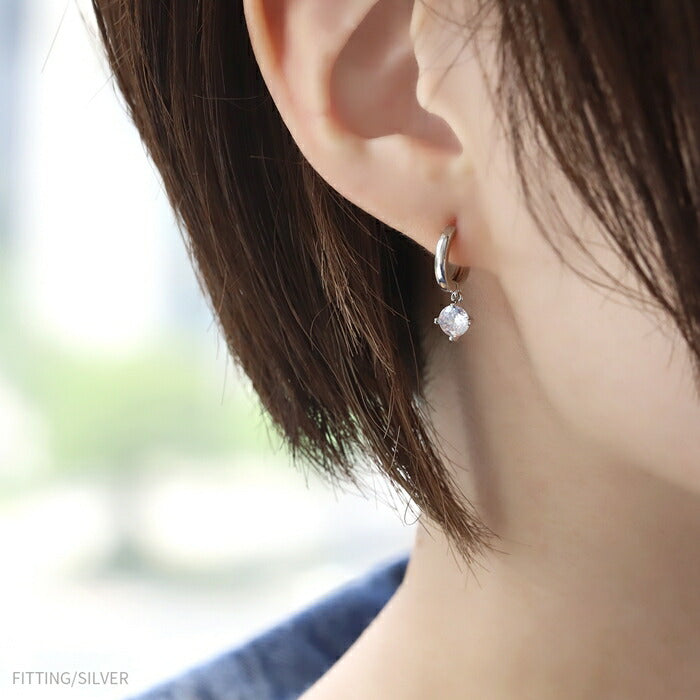 fp-085 ピアス 金属アレルギー キャッチレス フープピアス リングピアス ニッケルフリー 18k 18金 18kコーティング レディース セカンドピアス シンプル ワンタッチピアス シルバー ゴールド ピングゴールド かわいい 上品 耳たぶ ジュエル 【両耳用・2個売り】