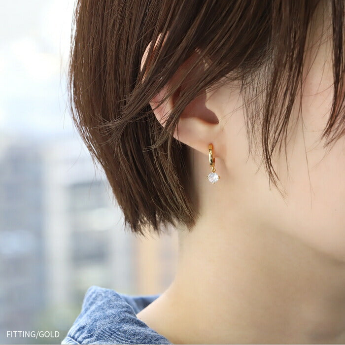 fp-085 ピアス 金属アレルギー キャッチレス フープピアス リングピアス ニッケルフリー 18k 18金 18kコーティング レディース セカンドピアス シンプル ワンタッチピアス シルバー ゴールド ピングゴールド かわいい 上品 耳たぶ ジュエル 【両耳用・2個売り】