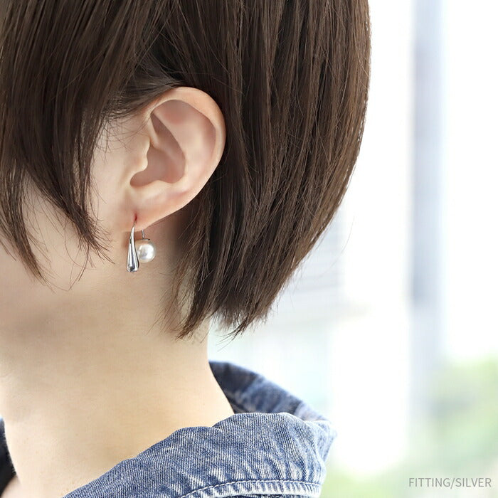 fp-087 ピアス パール 金属アレルギー パールピアス 真珠 レディース ニッケルフリー ロジウムコーティング 18k 18金 18kコーティング  セカンドピアス シルバー ゴールド シンプル 一粒 上品 冠婚葬祭 フォーマル きれいめ 耳たぶ 【両耳用・2個売り】