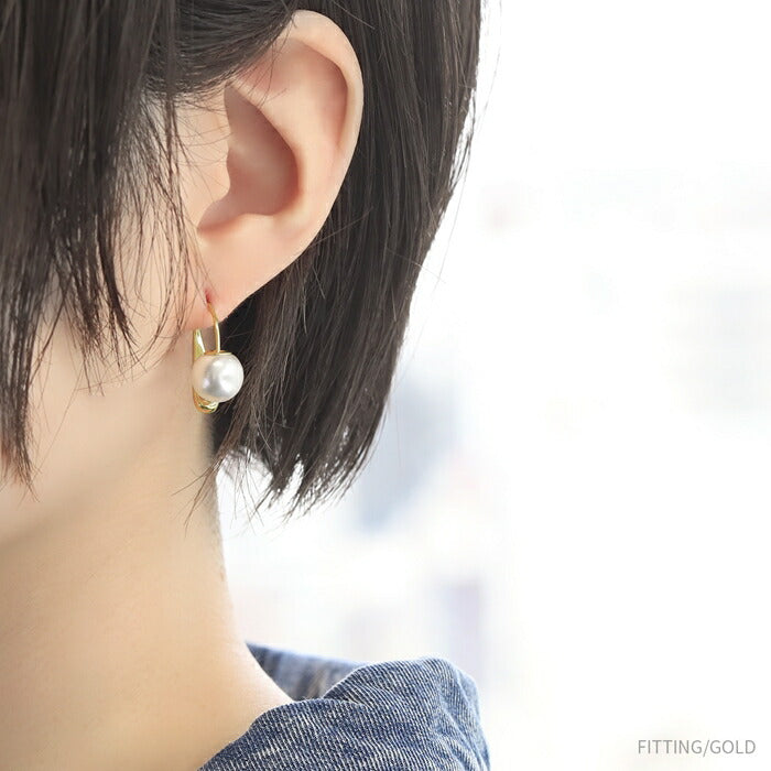 fp-087 ピアス パール 金属アレルギー パールピアス 真珠 レディース ニッケルフリー ロジウムコーティング 18k 18金 18kコーティング  セカンドピアス シルバー ゴールド シンプル 一粒 上品 冠婚葬祭 フォーマル きれいめ 耳たぶ 【両耳用・2個売り】