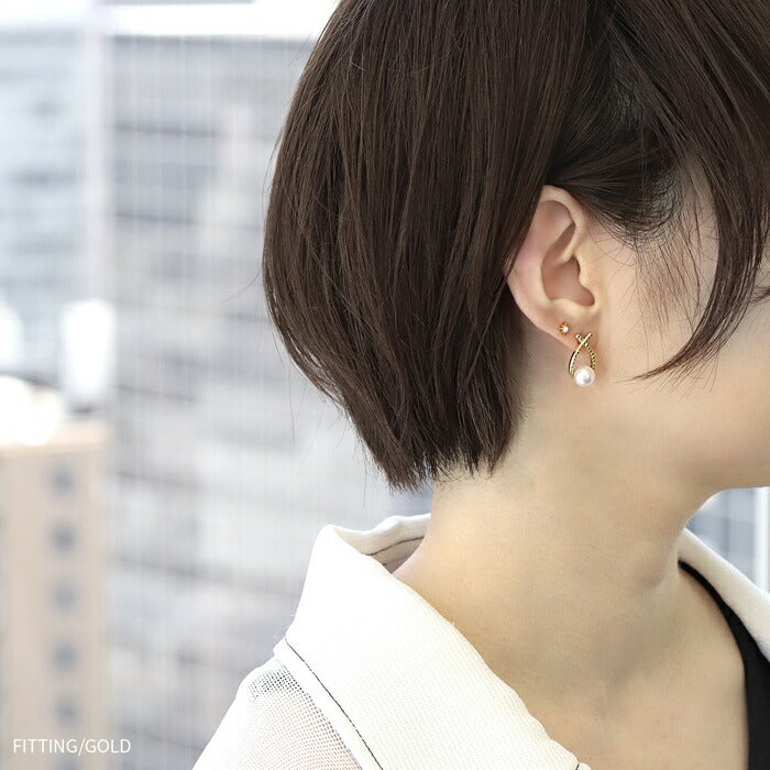fp-091 ピアス パール パールピアス 一粒 16金 16k 16kコーティング レディース セカンドピアス シンプル シルバー ゴールド ロジウムコーティング ニッケルフリー かわいい 耳たぶ 【両耳用・2個売り】