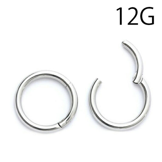 【全品送料無料】 ボディピアス 12G セグメントリング ワンタッチ サージカルステンレス シルバー シンプル ボディピアス ボディーピアス 軟骨ピアス 軟骨 ピアス 軟骨用 セグメント リング ラージゲージ「BP」